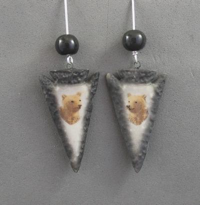 Bear Arrowhead Earrings