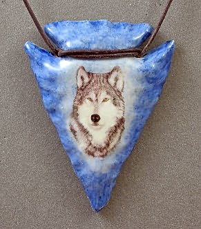 Large Wolf Arrowhead Pendant