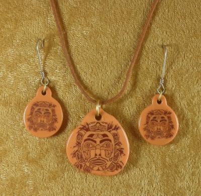 Assorted Native designs on leather -Set