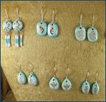 Assorted Native earrings on silver - glazed