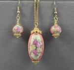 Victorian Roses Necklace & Earrings Set