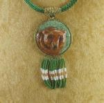 Bear Totem Pendant -viking knit & fringe