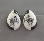 Hand Painted Mimbres Design post earrings