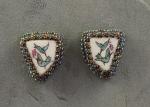 Hummingbird Design Beaded Post Earrings