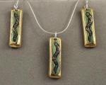 Hand Painted Snake Necklace and Earrings Set