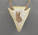 Rabbit Arrowhead Necklace - On Leather Cord