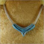 Turquoise V Slide w/Argentium viking knit 