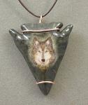 Small Wolf Arrowhead Pendant