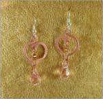 Copper Spiral Earrings -- With crystals