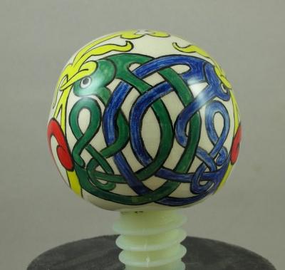 Celtic Birds - Glazed Bottle Stopper