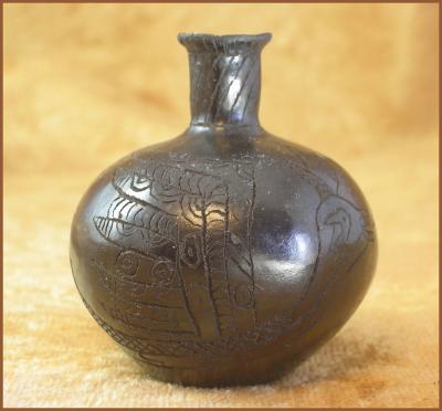 Incised Bottle - Flying Serpents - Miniature