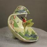 Hummingbird Hanging Miniature Porcelain Pot