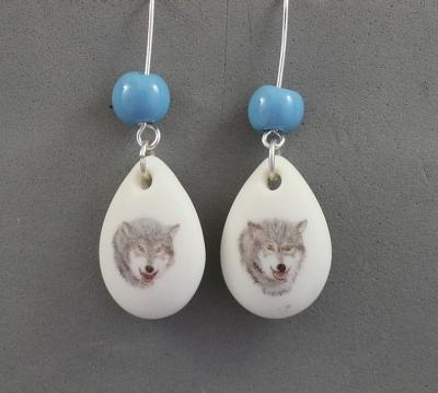 Hand Painted Animal Design earrings