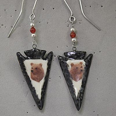 Bear Arrowhead Earrings
