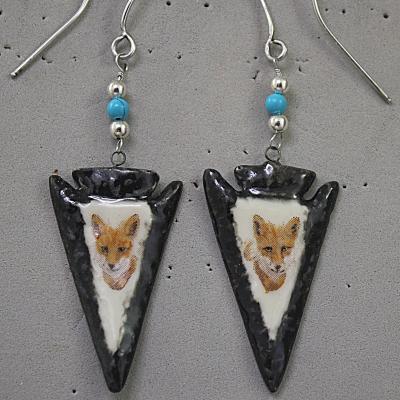 Fox Arrowhead Earrings