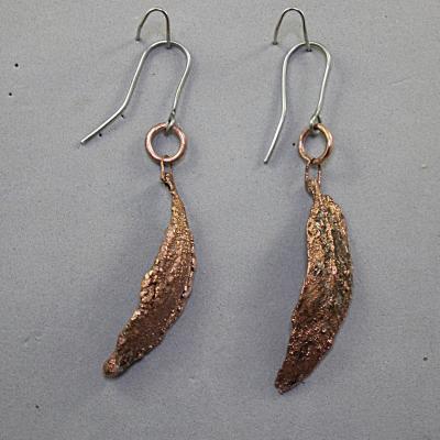 Copper Feather earrings