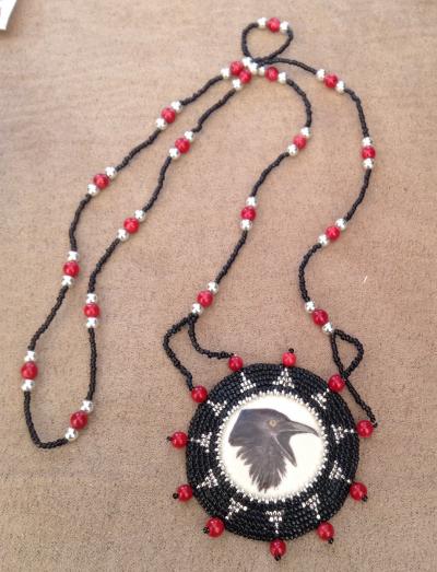 Raven Design Medallion & Earrings