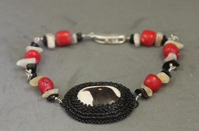 Raven Design Beaded Bracelet