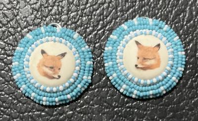 Fox Design Beaded Earrings