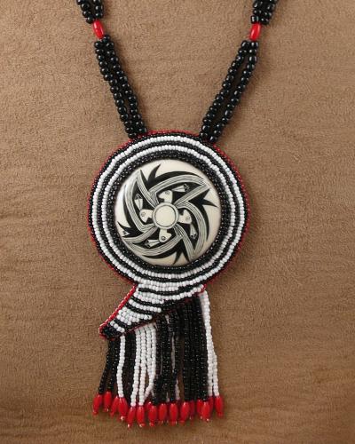 Mimbres Design Medallion with 4 rabbit head design