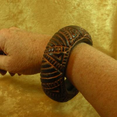 Hand Carved Stoneware Bracelet