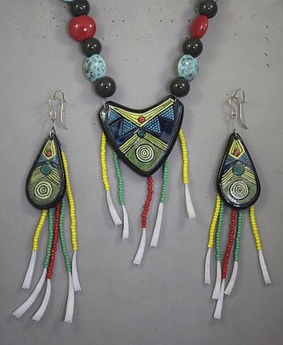 Abstract Necklace and Earrings Set