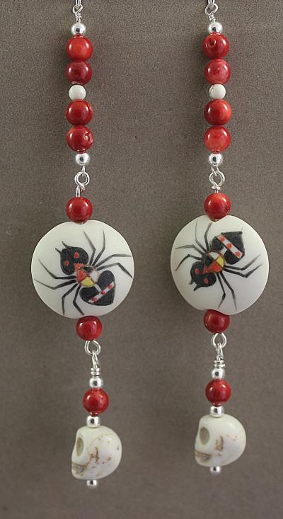 Grandmother Spider- Hand Painted Lentil Beads