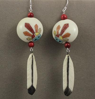 Sunface Earrings -china painted