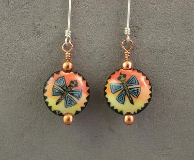 Lentil Bead Earrings - Hand Painted color