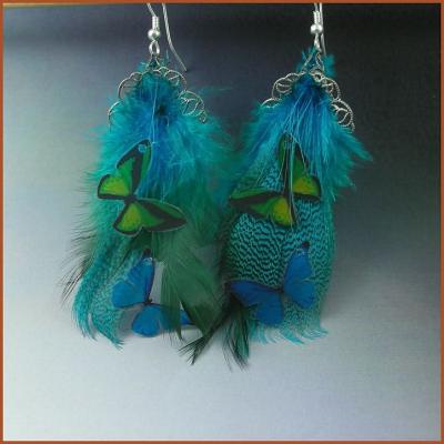 Butterfly & Feather Earrings