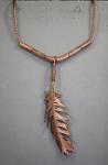 Large Copper Feather Necklace