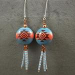 Fringed Bead Earrings - Assorted Native Designs