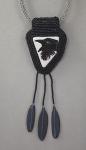 Beaded Raven Pendant with viking knit chain