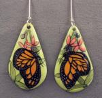 Hand Painted Monarch Earrings 
