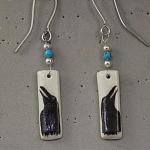 Hand Painted Raven Earrings