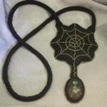Spider Inlay Design Beaded Necklace